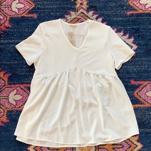 {Hope Ave} White Babydoll Blouse